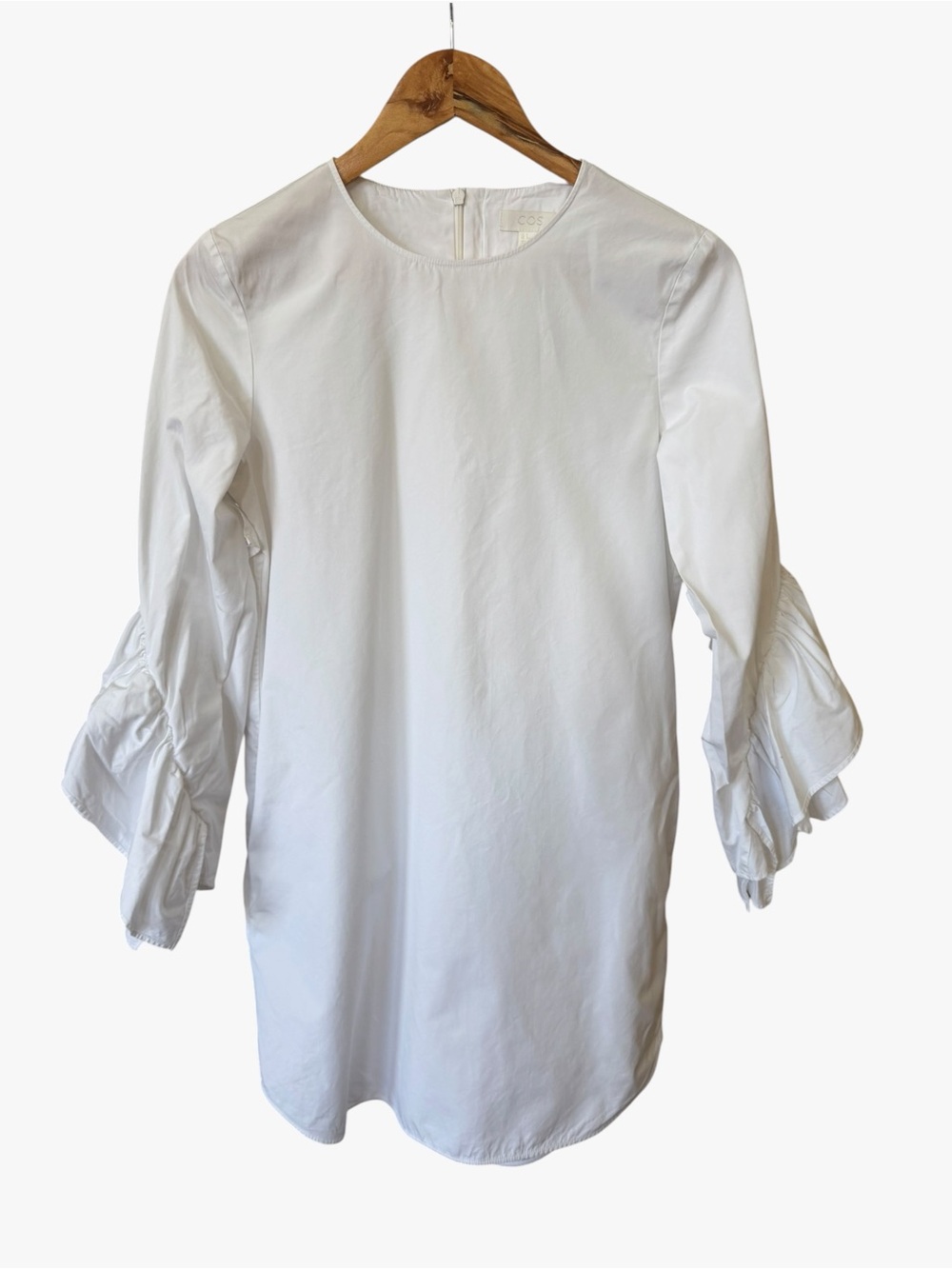 COS White Ruffle Sleeve Tunic Dress